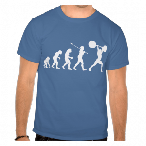 Evolved-into-weightlifter-shirt-blue
