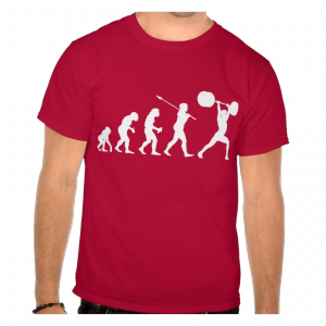 Evolved-into-weightlifter-shirt-red
