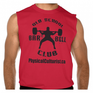 Oldschool-barbell-club-powerlifting-tanktop-red