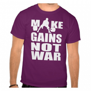 make-gains-not-war-gym-humor-shirt-purple